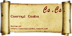 Csernyi Csaba névjegykártya