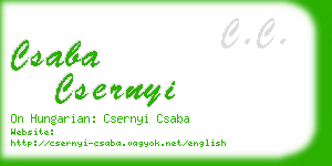 csaba csernyi business card